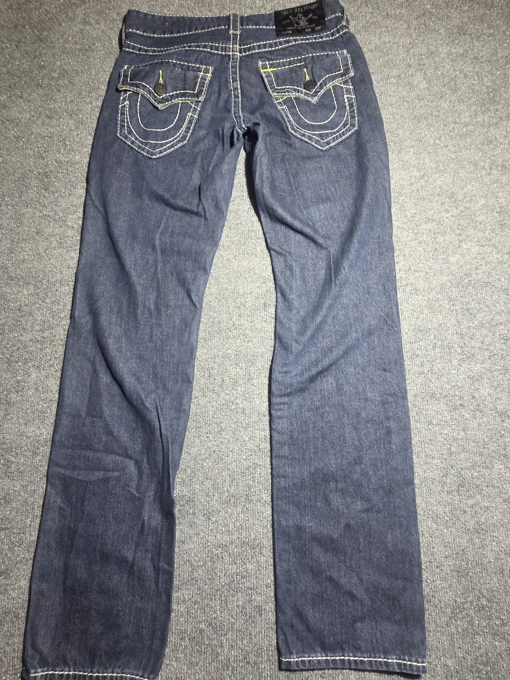 True Religion Men's Ricky Relaxed Straight Big T Jeans Blue Size 29x32
